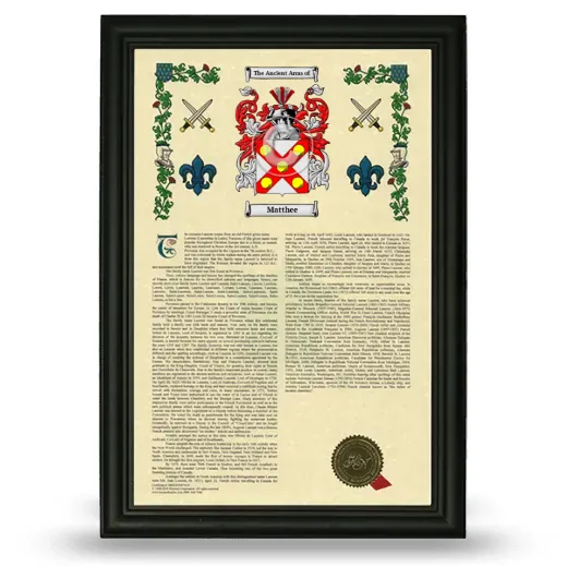 Matthee Armorial History Framed - Black