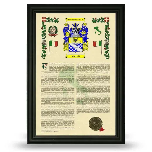 Mattioli Armorial History Framed - Black