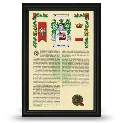 Matuszek Armorial History Framed - Black