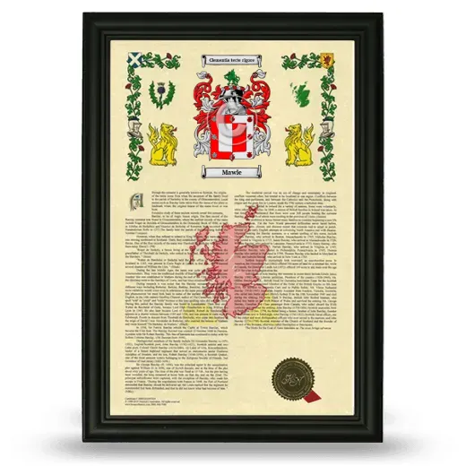 Mawle Armorial History Framed - Black