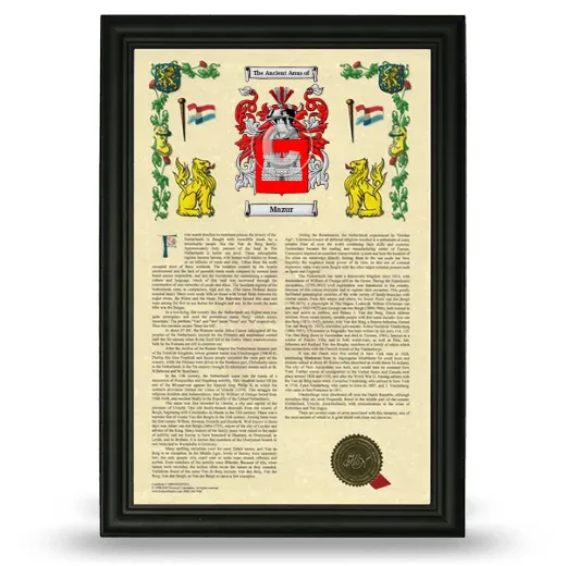Mazur Armorial History Framed - Black