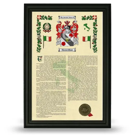 Mazzavillani Armorial History Framed - Black