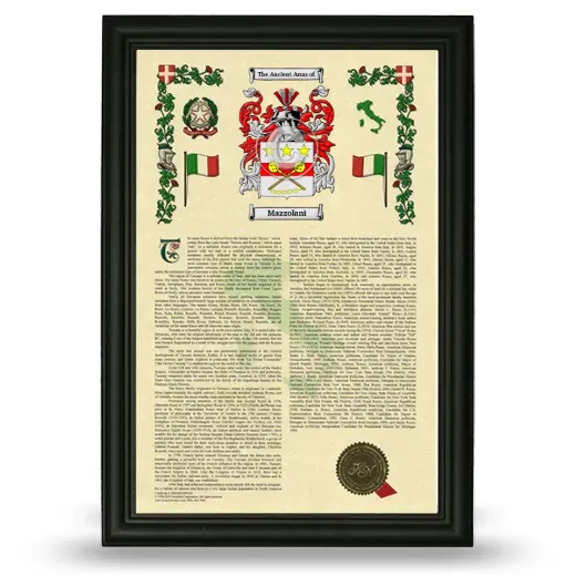 Mazzolani Armorial History Framed - Black