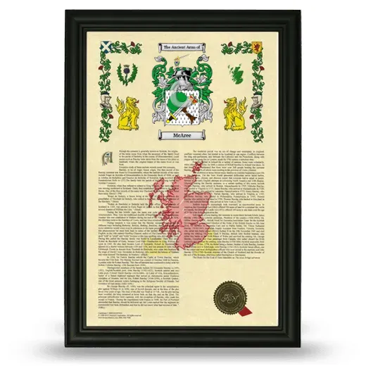 McAree Armorial History Framed - Black