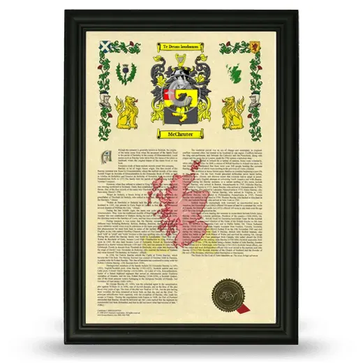McChruter Armorial History Framed - Black