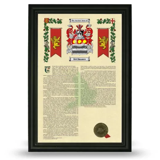 McClimonte Armorial History Framed - Black
