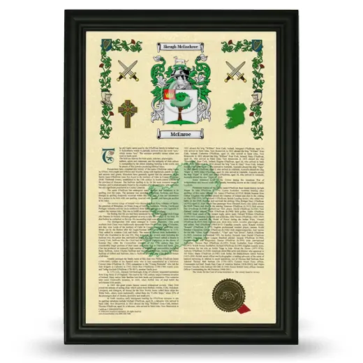 McEnroe Armorial History Framed - Black