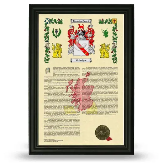 McFadgen Armorial History Framed - Black