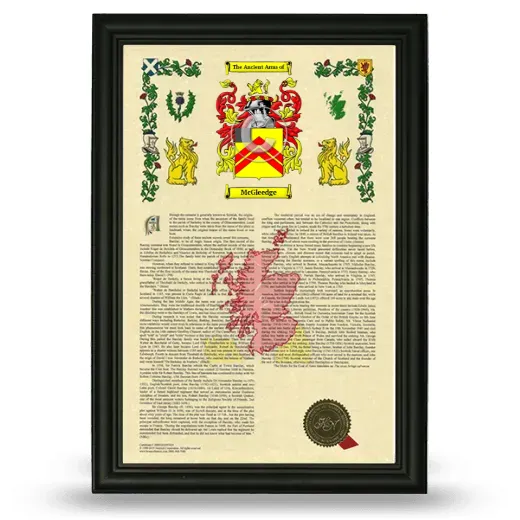 McGleedge Armorial History Framed - Black