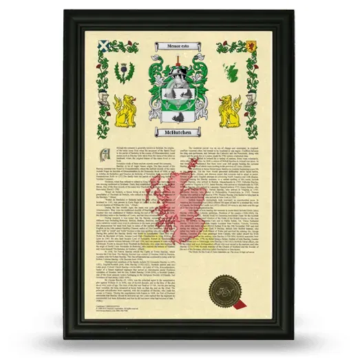 McHutchen Armorial History Framed - Black