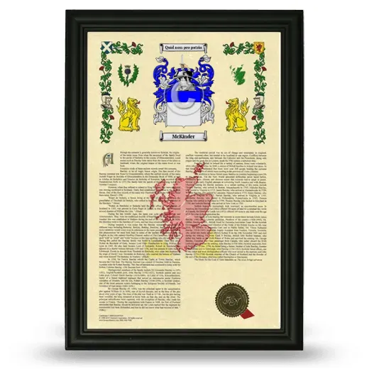 McKinder Armorial History Framed - Black