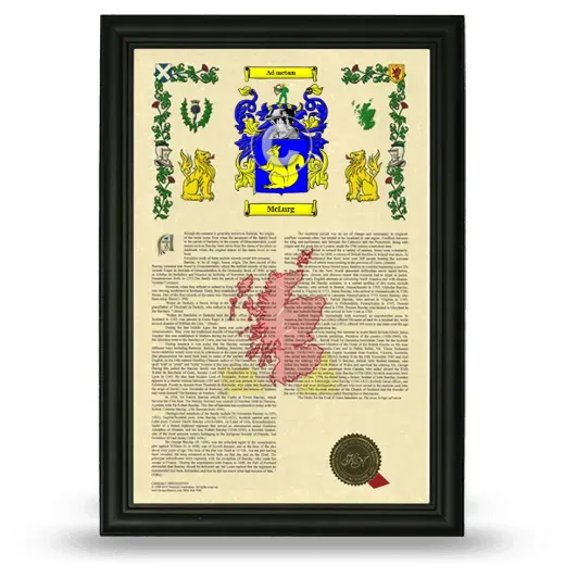 McLurg Armorial History Framed - Black