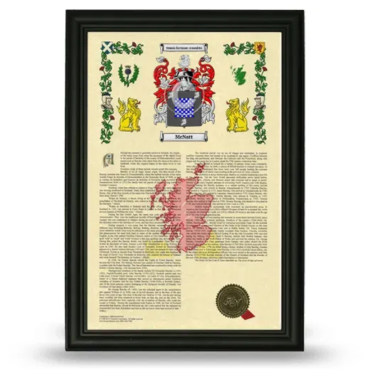 McNatt Armorial History Framed - Black