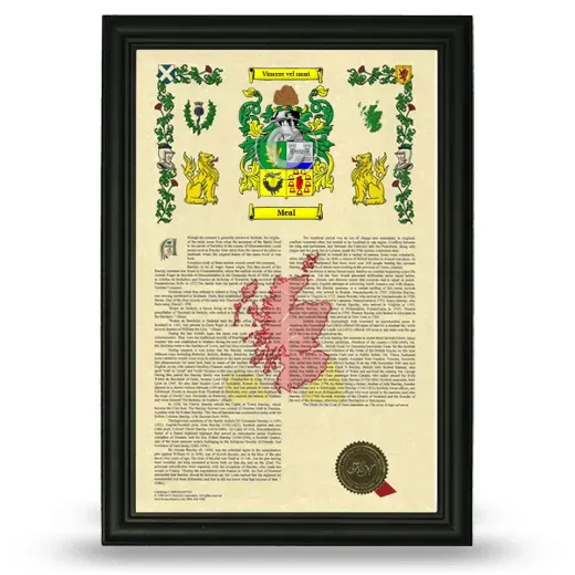 Meal Armorial History Framed - Black