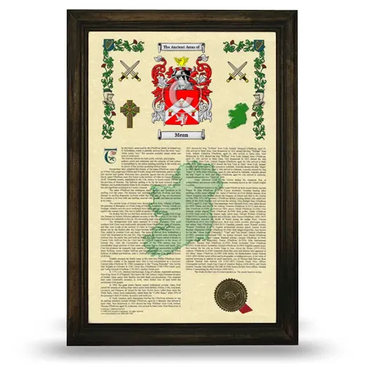 Mean Armorial History Framed - Brown