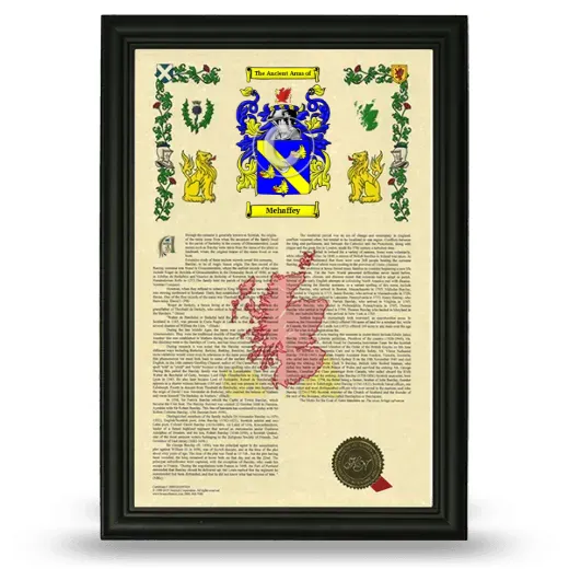 Mehaffey Armorial History Framed - Black