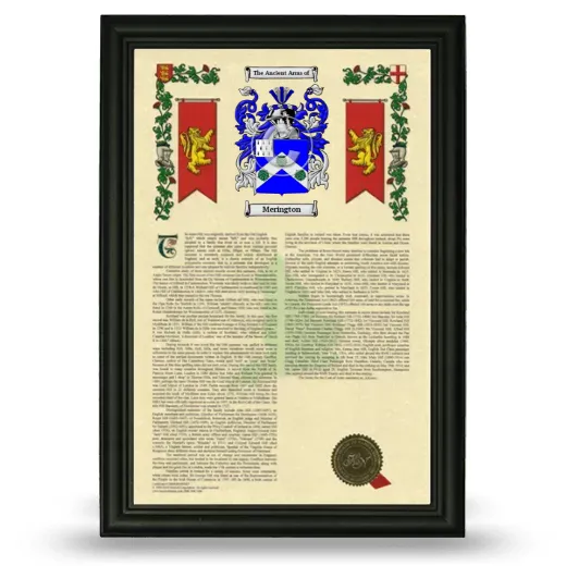Merington Armorial History Framed - Black