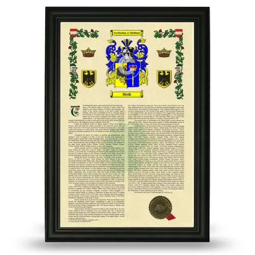 Merk Armorial History Framed - Black