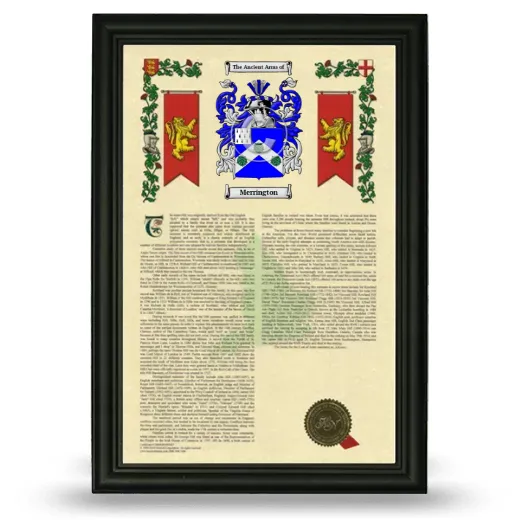 Merrington Armorial History Framed - Black