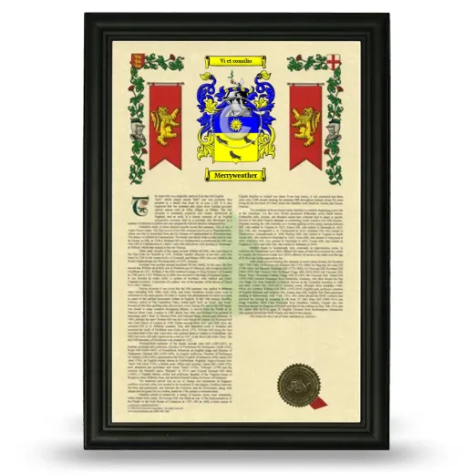 Merryweather Armorial History Framed - Black