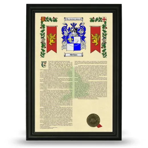 Methan Armorial History Framed - Black