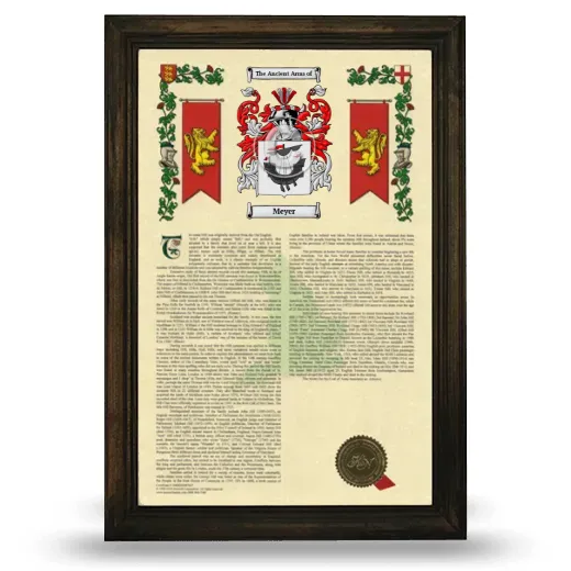 Meyer Armorial History Framed - Brown