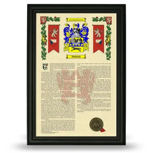 Michalak Armorial History Framed - Black