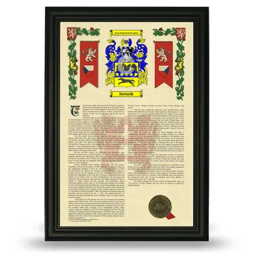 Michalik Armorial History Framed - Black