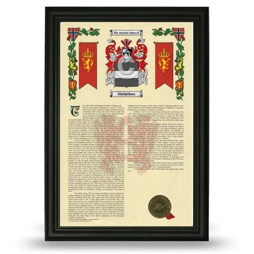 Michielsen Armorial History Framed - Black