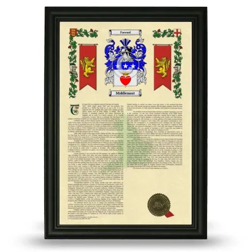 Middlemost Armorial History Framed - Black