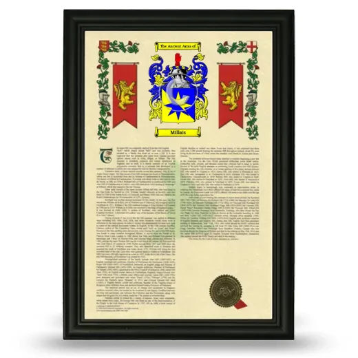 Millais Armorial History Framed - Black