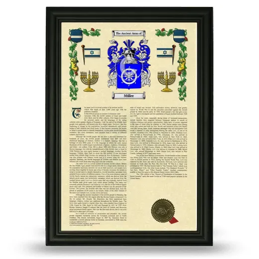Miller Armorial History Framed - Black