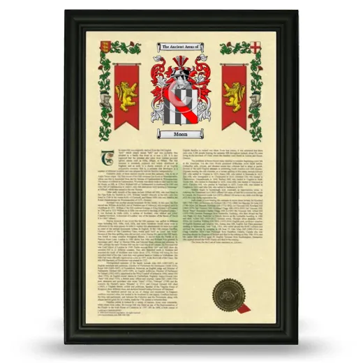 Moan Armorial History Framed - Black