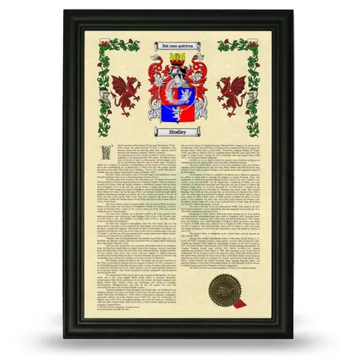 Modley Armorial History Framed - Black