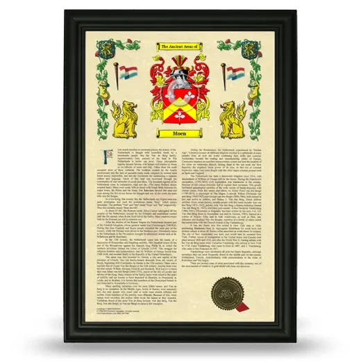 Moen Armorial History Framed - Black