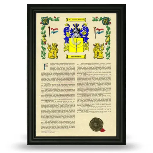 Molenauer Armorial History Framed - Black