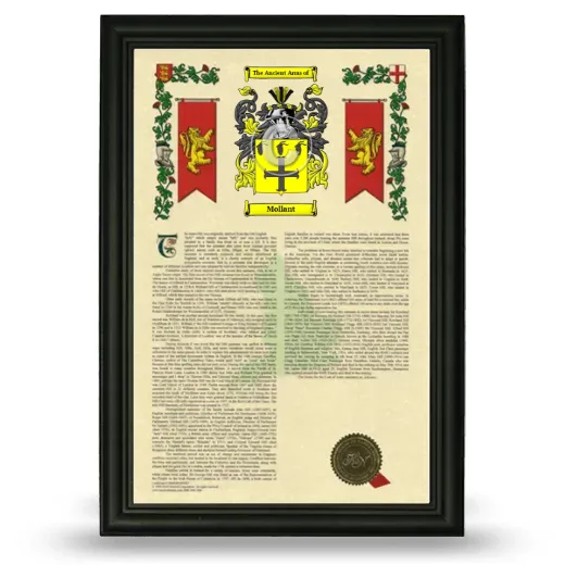 Mollant Armorial History Framed - Black