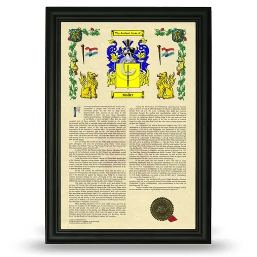 Moller Armorial History Framed - Black