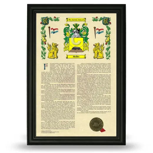 Molles Armorial History Framed - Black