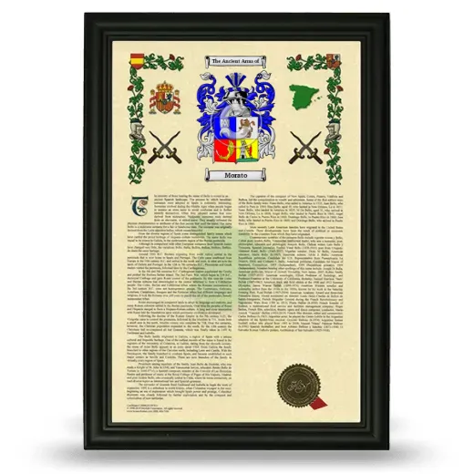 Morato Armorial History Framed - Black