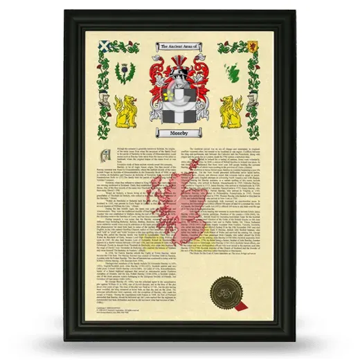 Moseby Armorial History Framed - Black