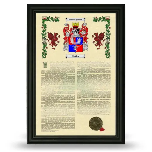 Motley Armorial History Framed - Black