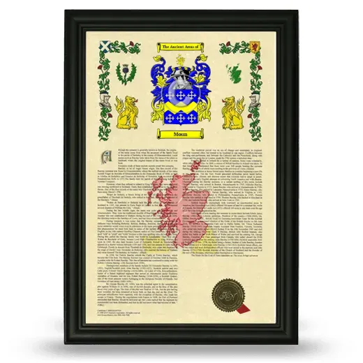 Moun Armorial History Framed - Black