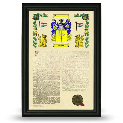 Mulder Armorial History Framed - Black
