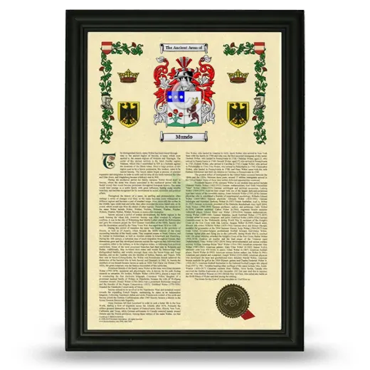 Mundo Armorial History Framed - Black