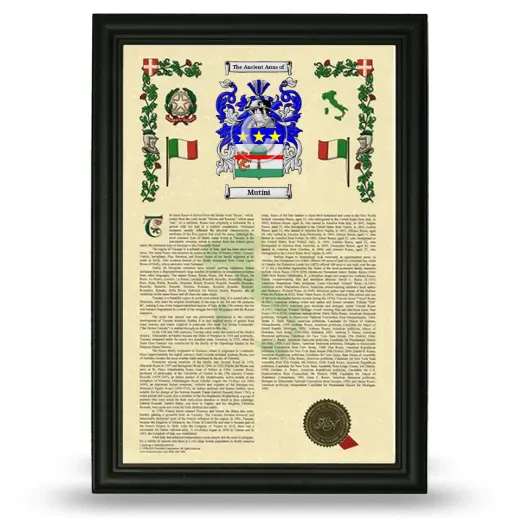 Mutini Armorial History Framed - Black
