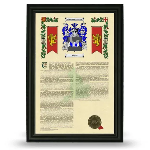 Myms Armorial History Framed - Black