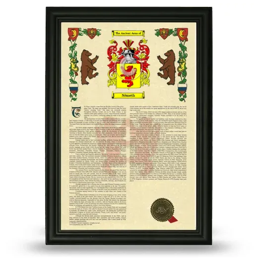 Németh Armorial History Framed - Black