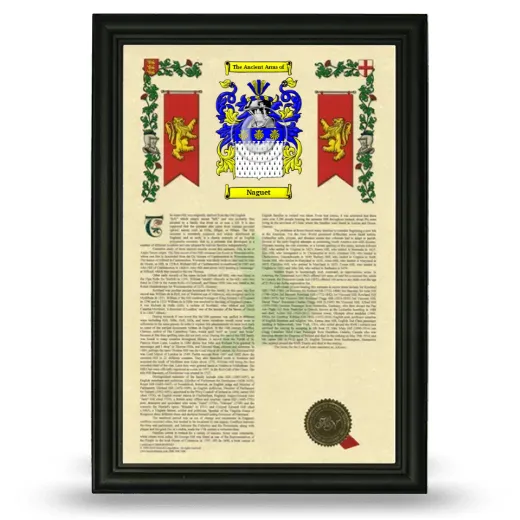 Naguet Armorial History Framed - Black