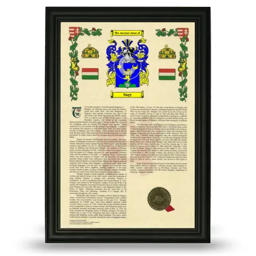 Nagy Armorial History Framed - Black
